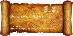 Berghofer Mikes névjegykártya